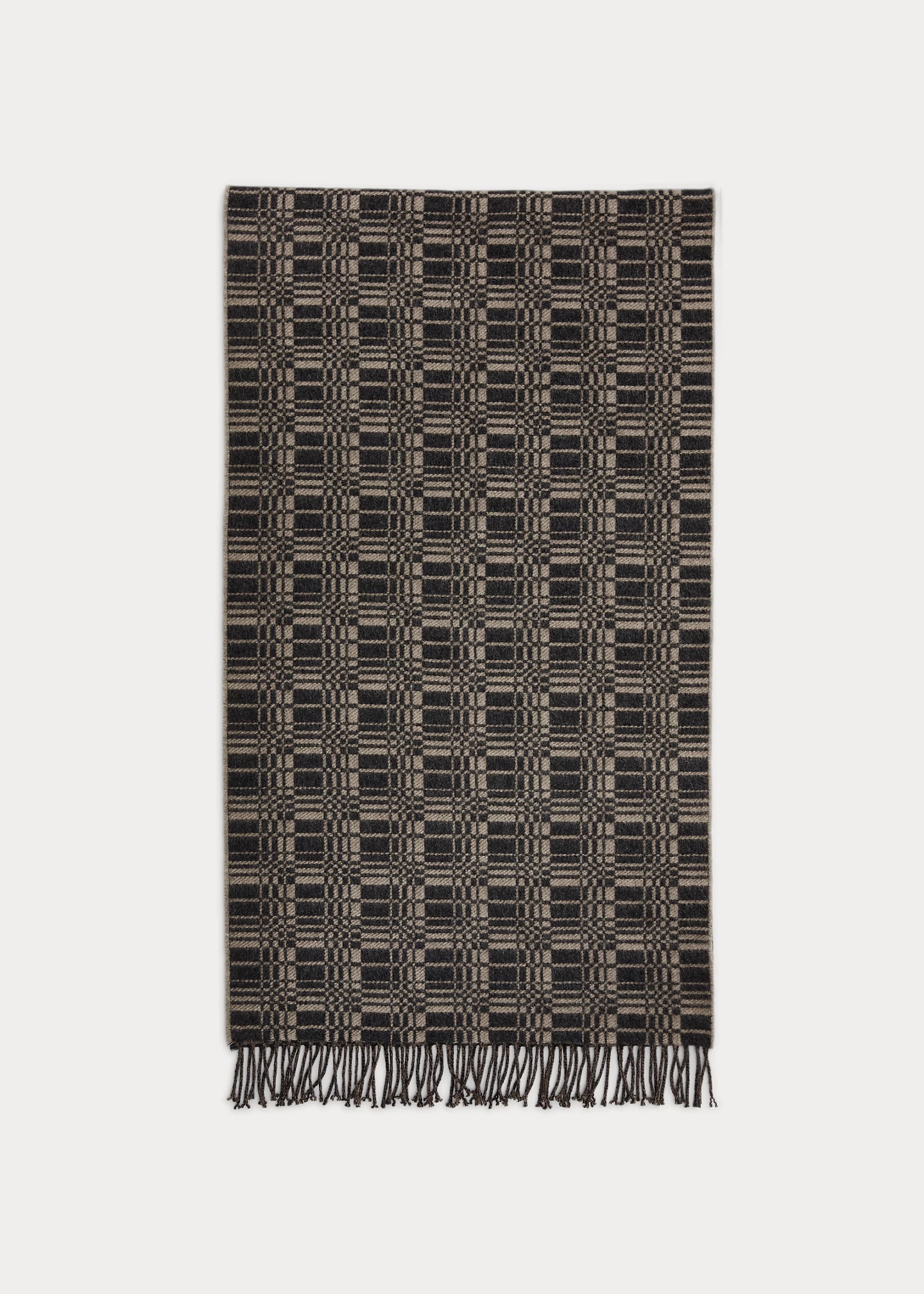 Wool-Cashmere Jacquard Scarf - 3