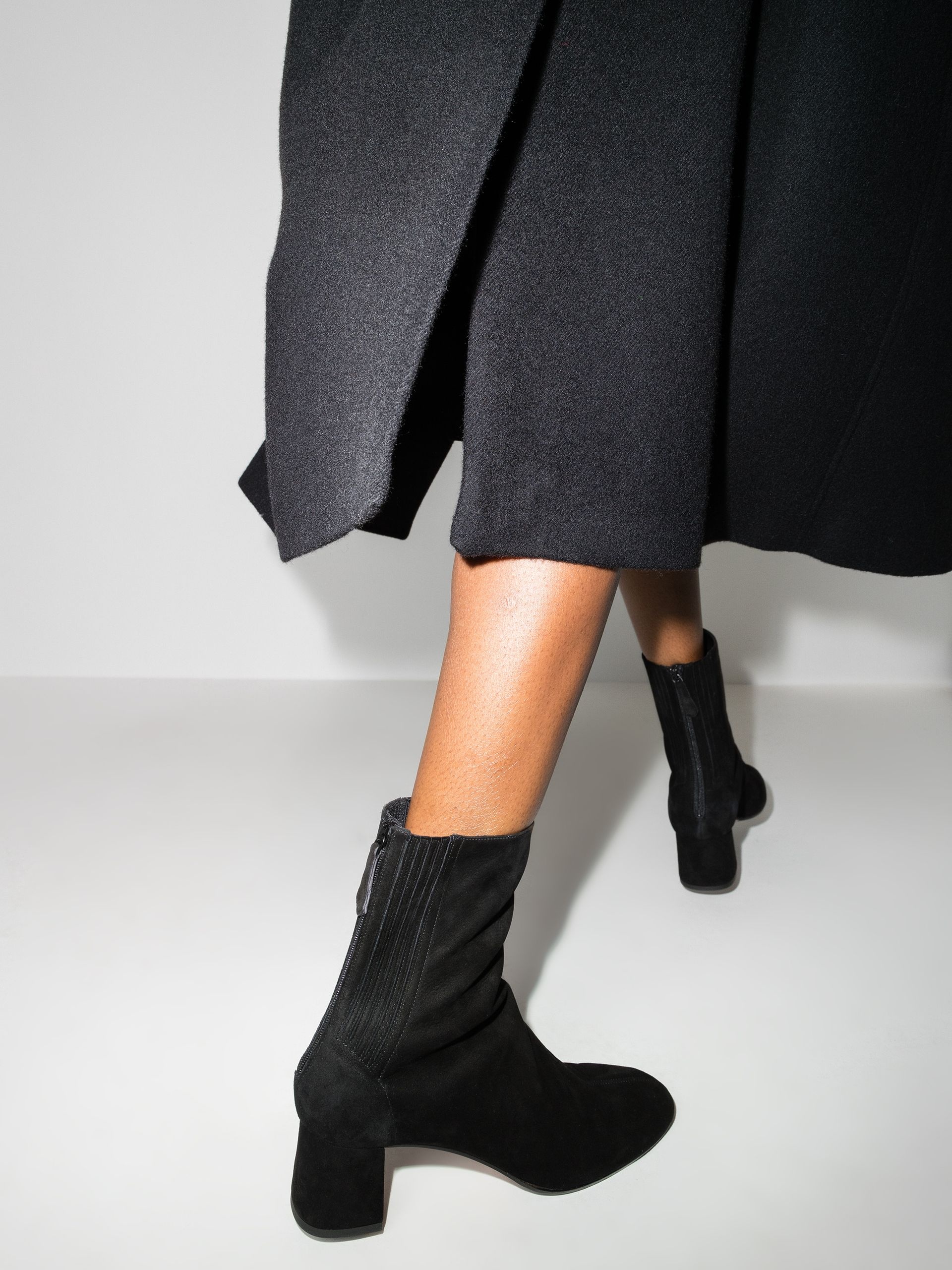 AQUAZZURA black Saint Honore 50 suede ankle boots brownsfashion REVERSIBLE