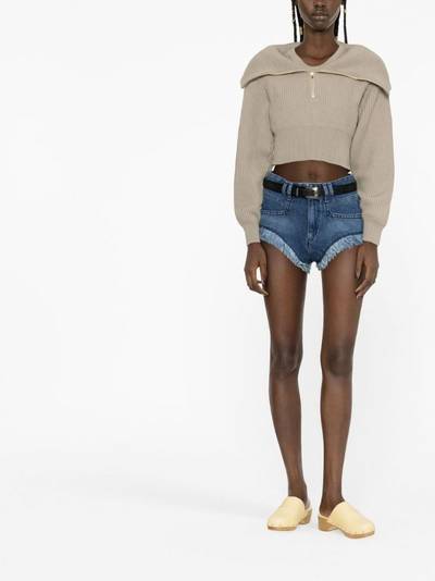 Isabel Marant frayed-hem denim shorts outlook