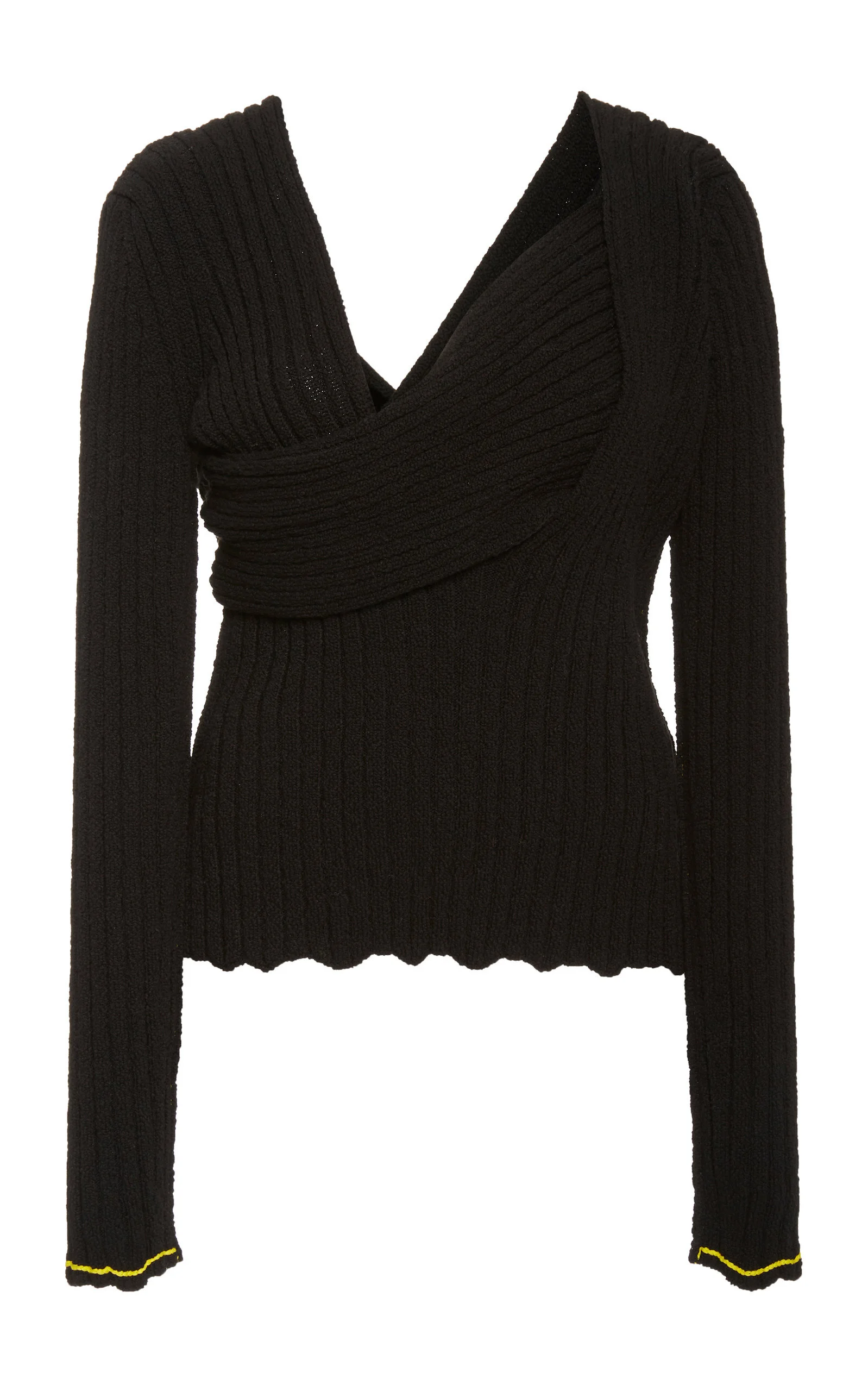 Square-Neck Boucle Shirt black - 1