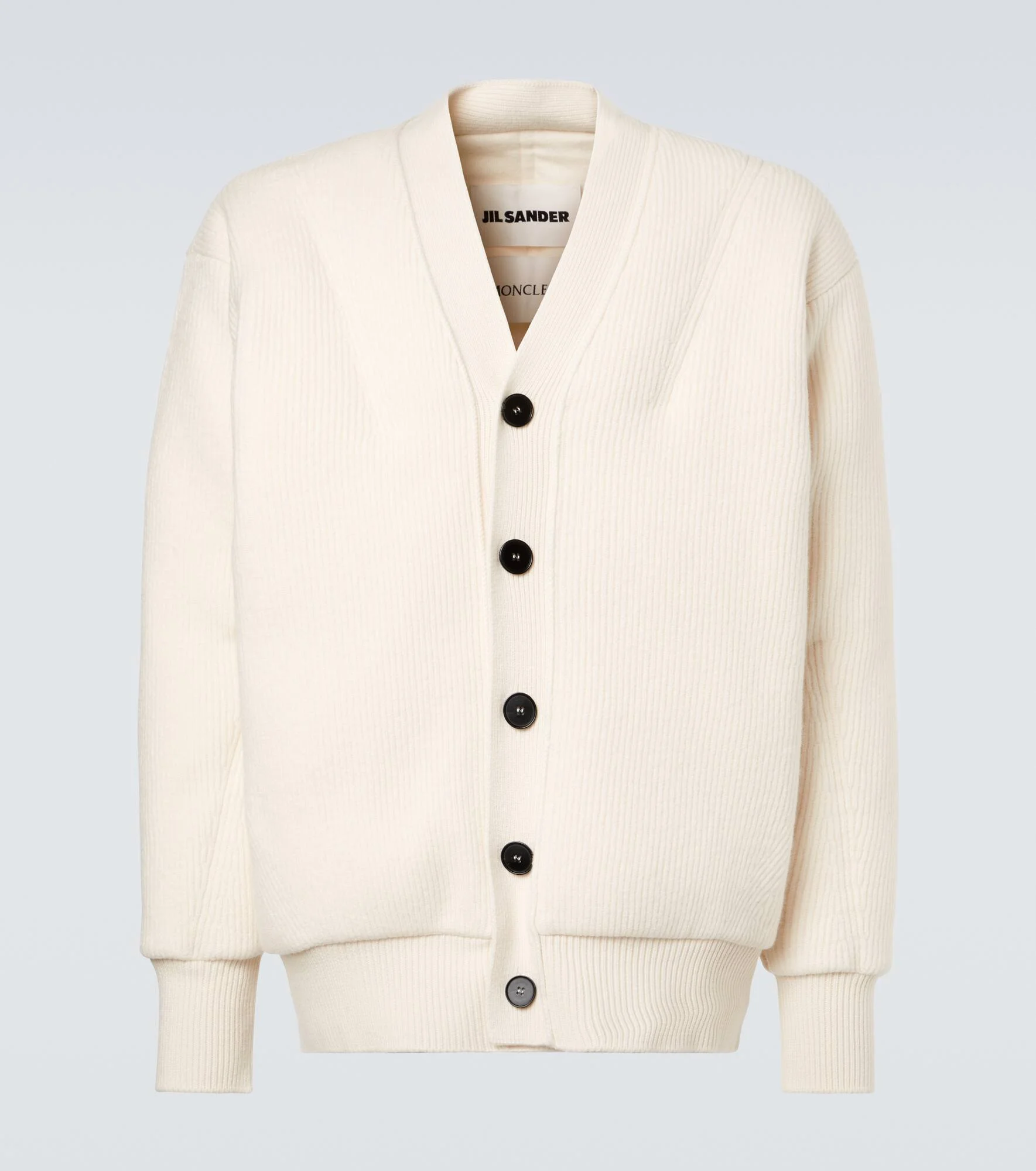 x Jil Sander virgin wool down cardigan - 1