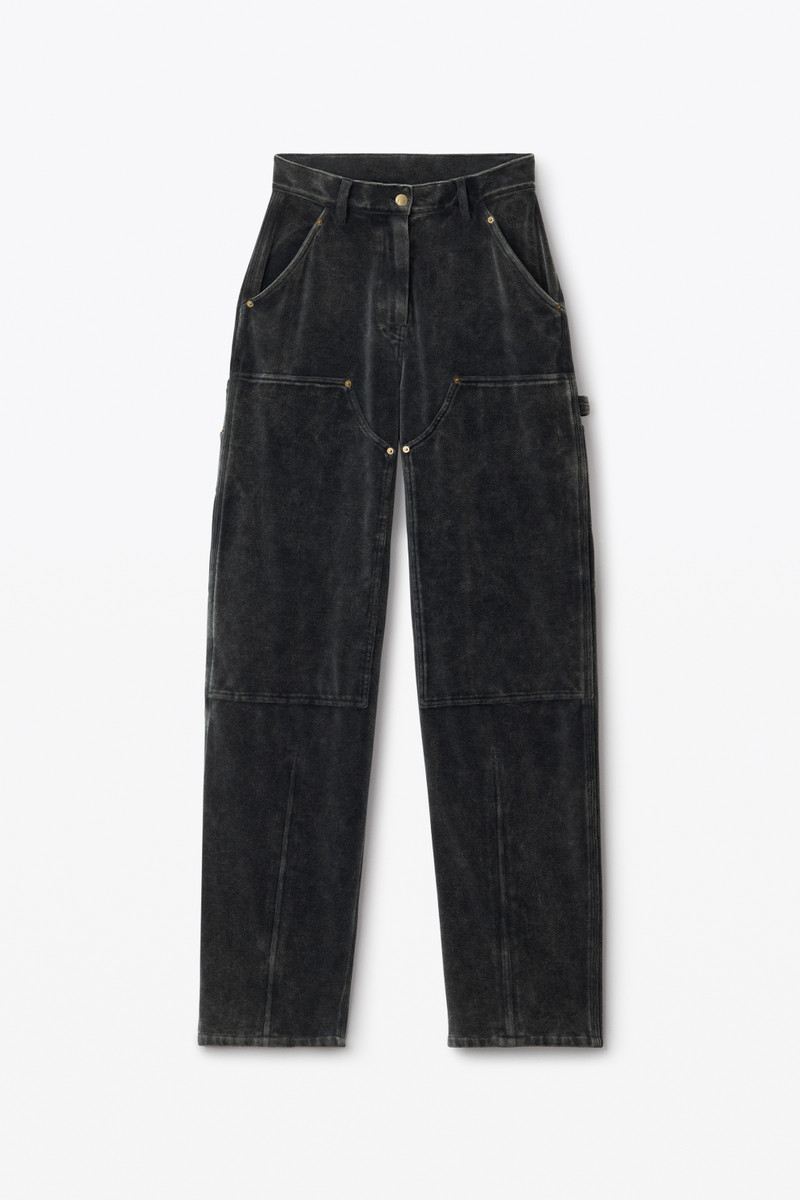 workwear pants in crushed velour 1