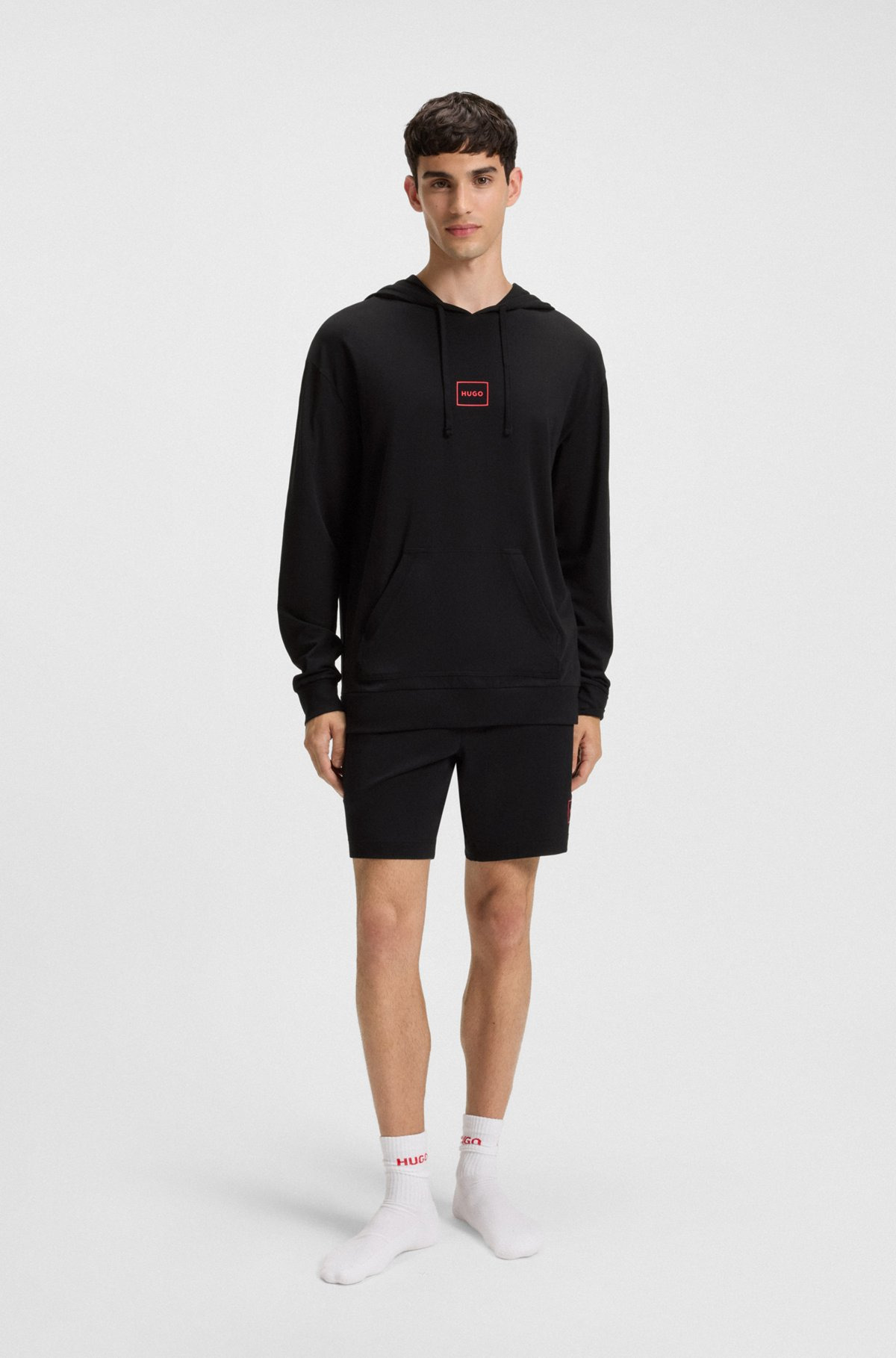 STRETCH-COTTON SHORTS WITH FRAME LOGO - 3