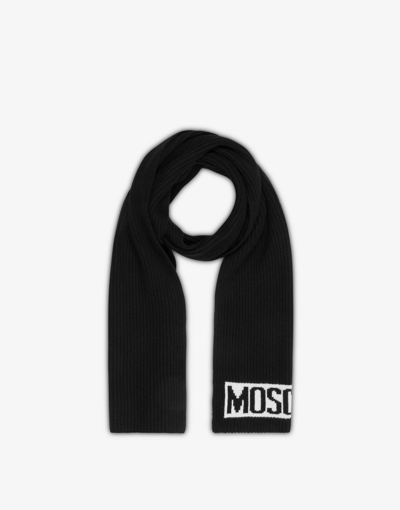 Moschino KNIT SCARF WITH LOGO outlook