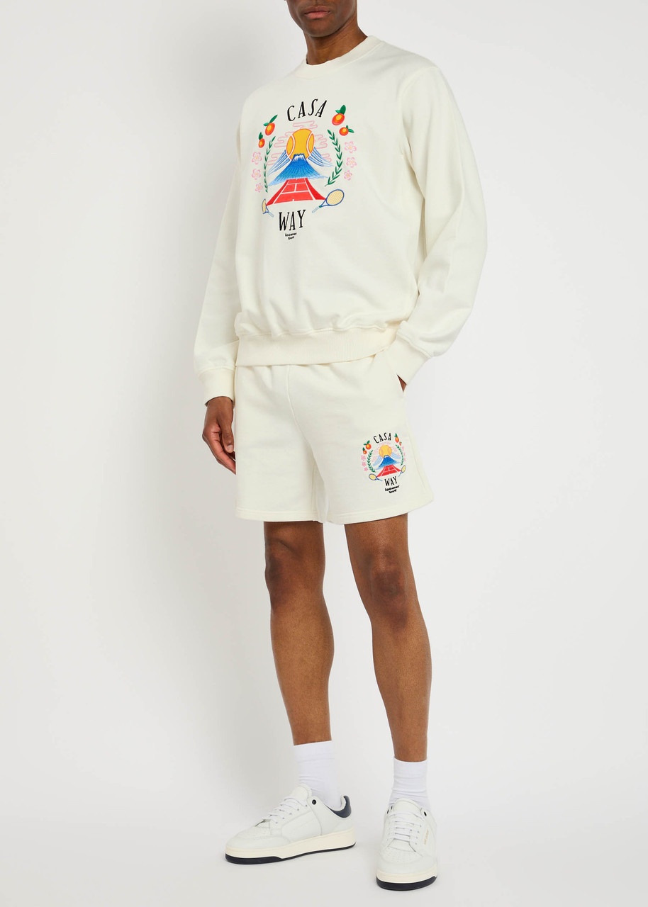 Casablanca Casaway Mountain Embroidered Cotton Shorts - 4