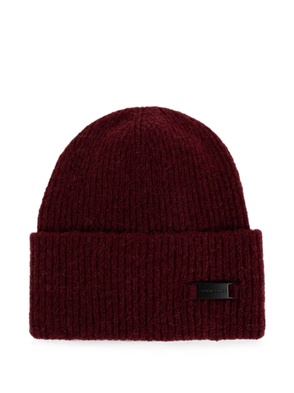ribbed-knit logo-plaque beanie hat - 1