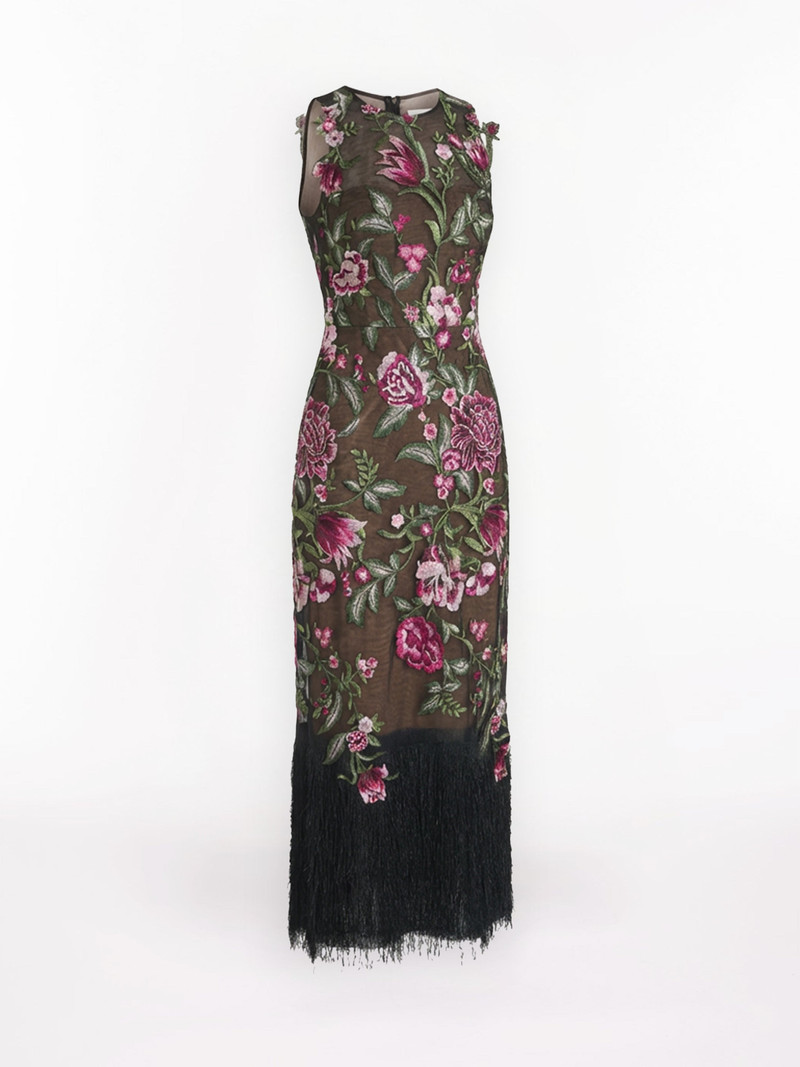 EMBROIDERED FRINGE MIDI DRESS 5