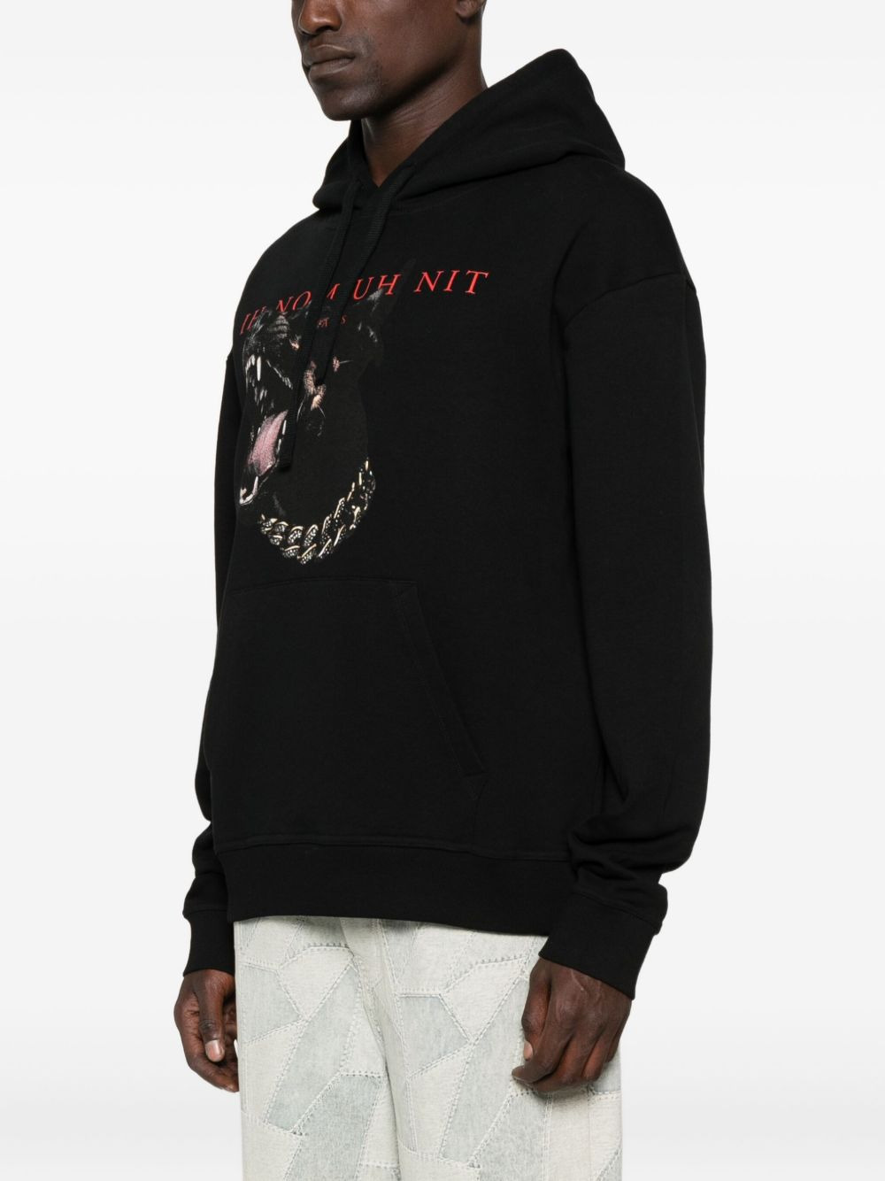 dog-print cotton hoodie - 3