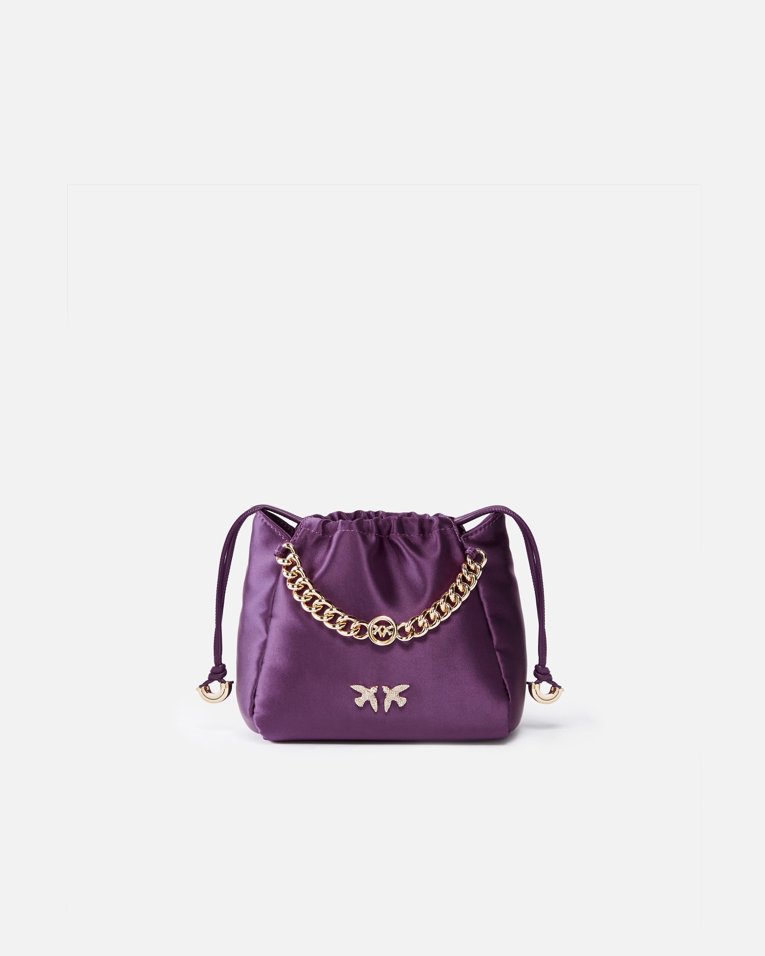SATIN MINI CLUTCH BAG WITH CHAIN - 1