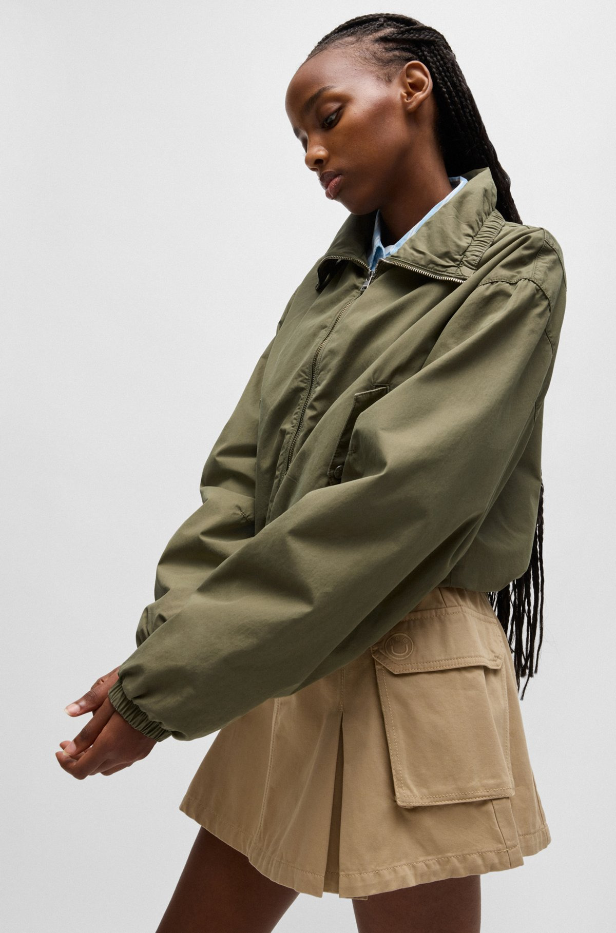 VOLUMINOUS JACKET IN COTTON POPLIN - 6