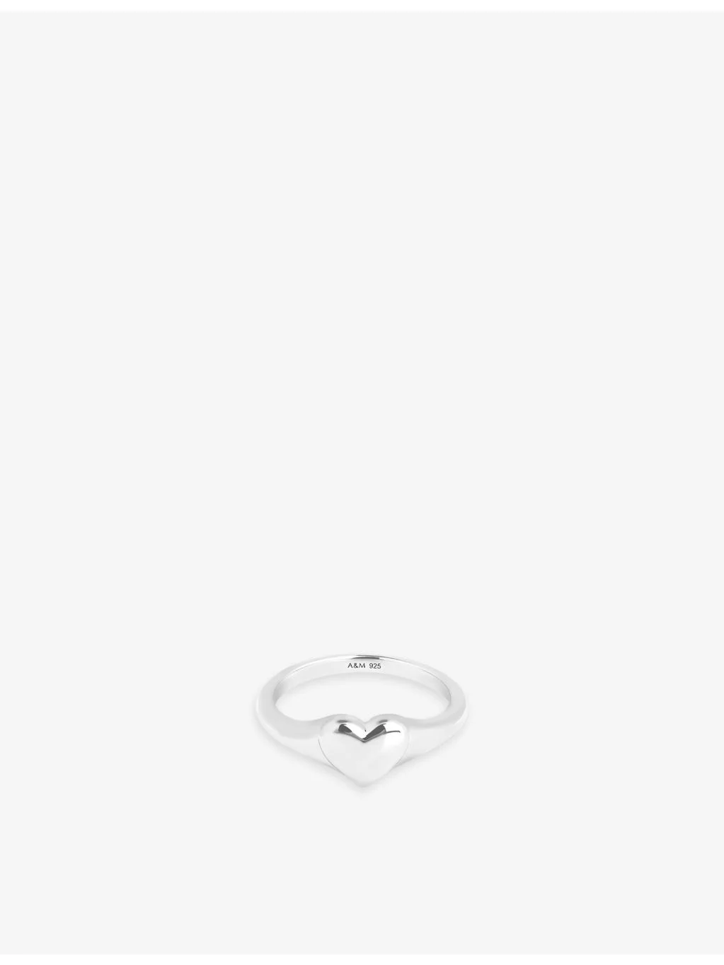 Heart 18ct rhodium-plated sterling-silver signet ring - 1