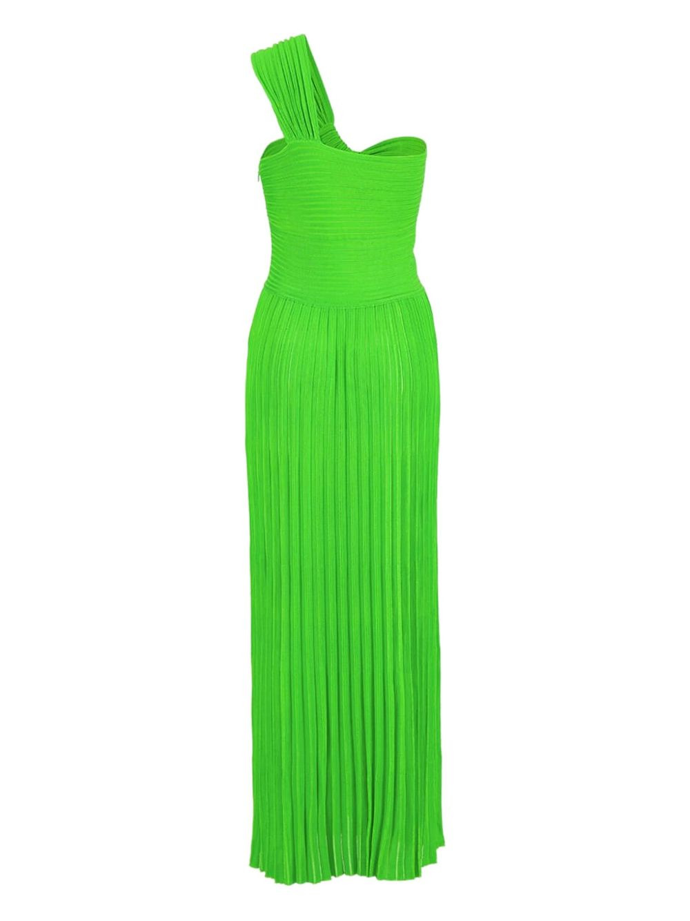 one-shoulder pleated maxi dress - 2