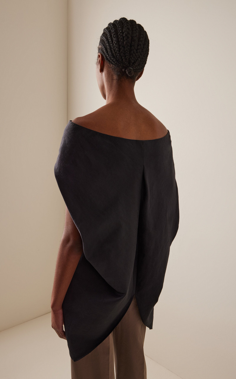 Pallenberg Off-The-Shoulder Ramie-Cotton Top black 4