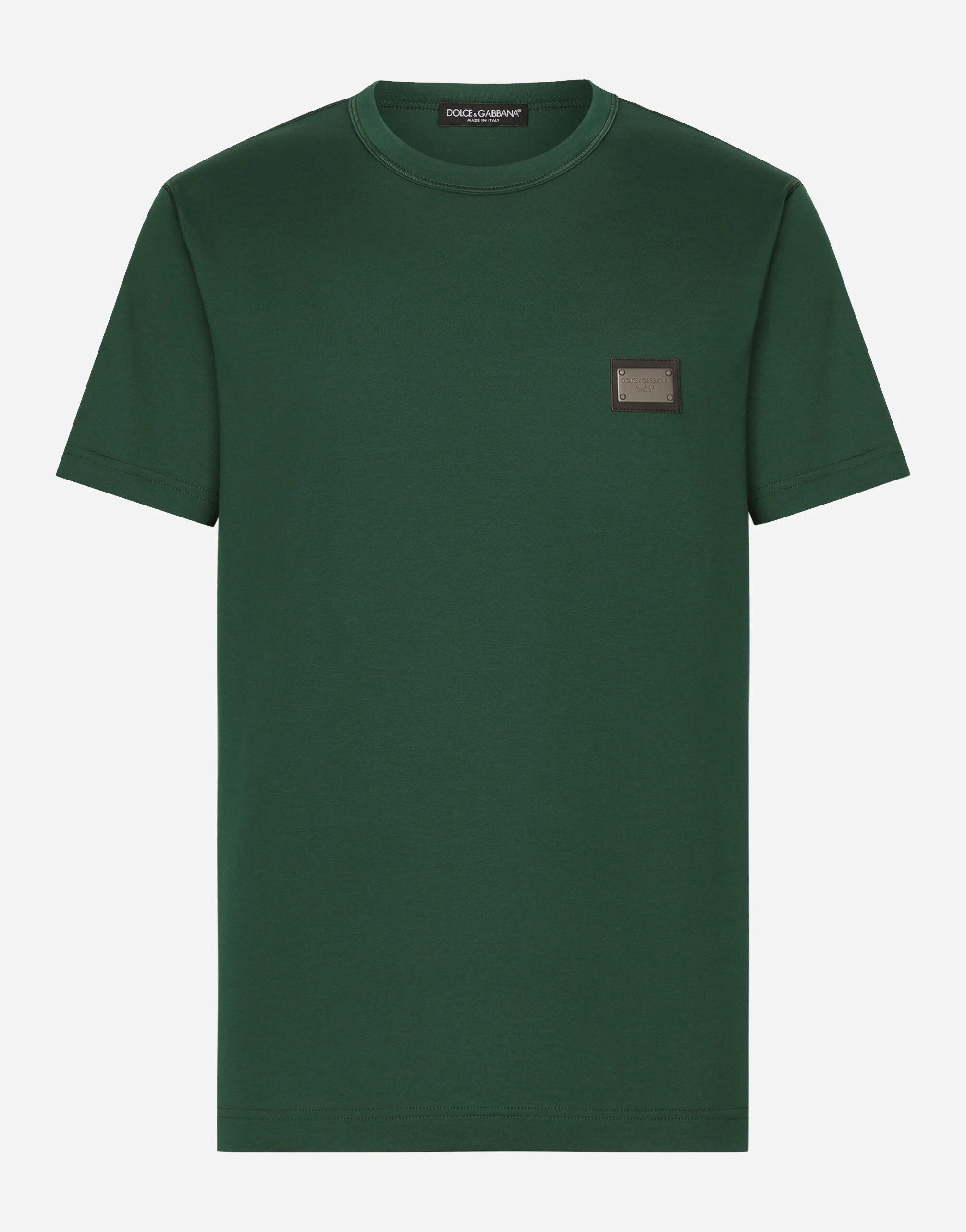 Cotton T-shirt with branded tag - 1