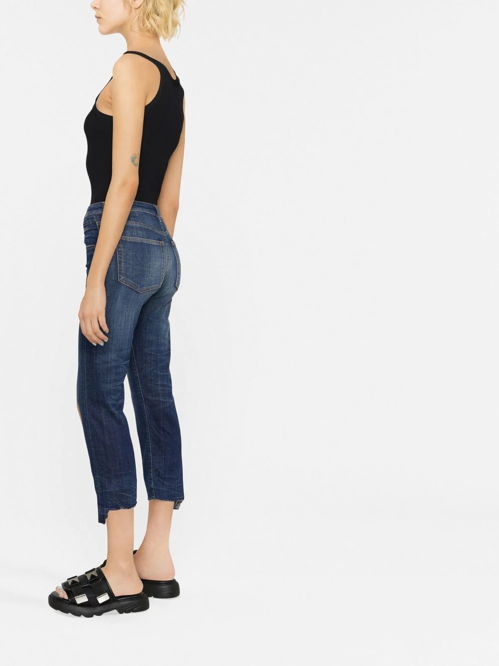 high-rise cropped jeans - 4