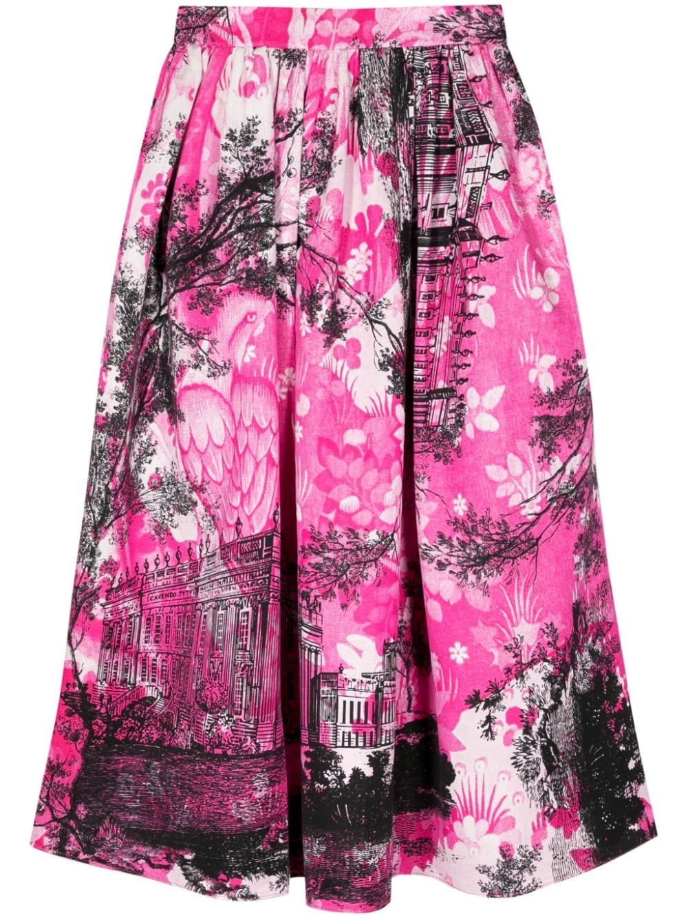 printed jacquard midi skirt - 1