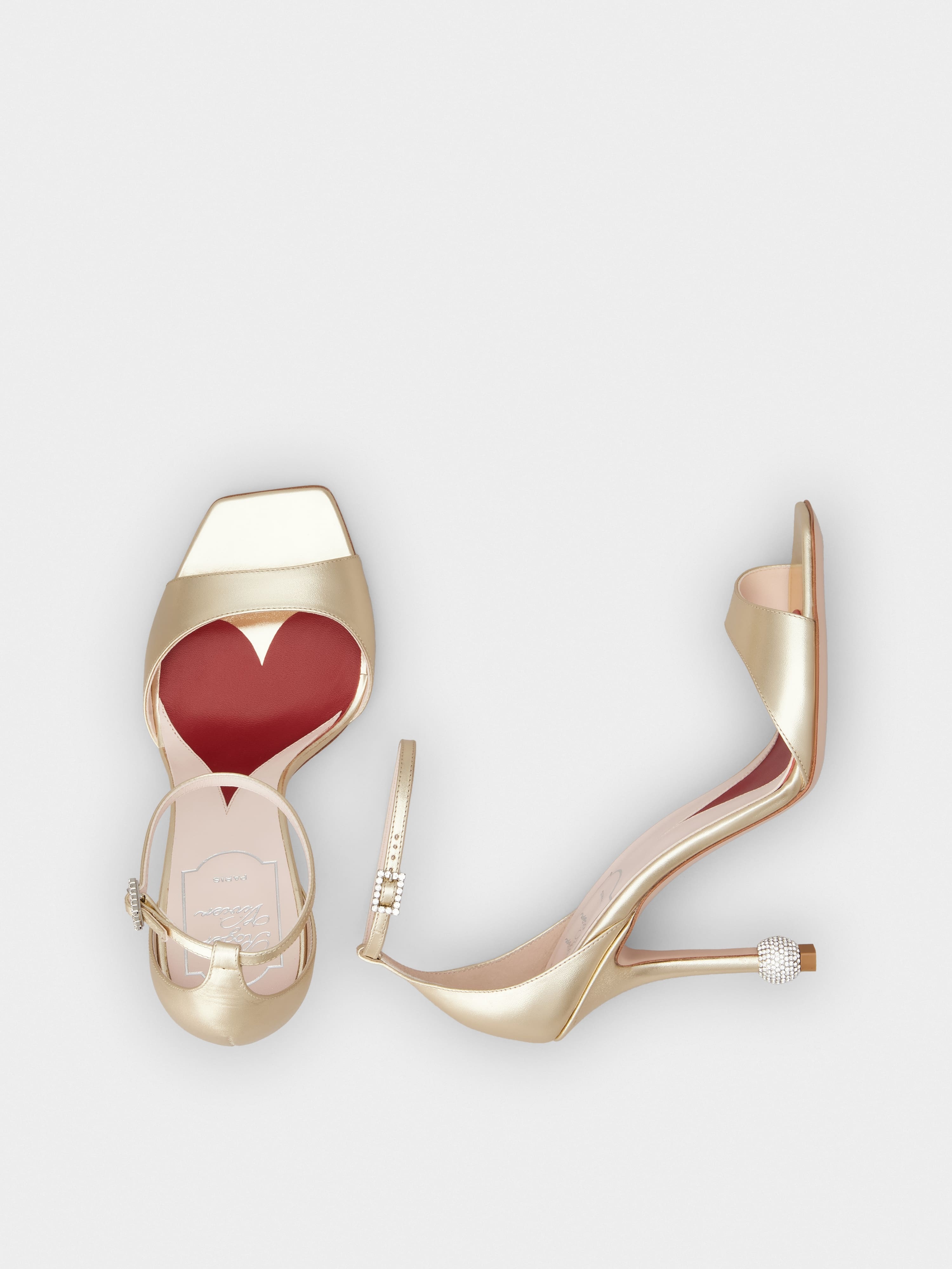 Jewel Heel Sandals in leather - 4