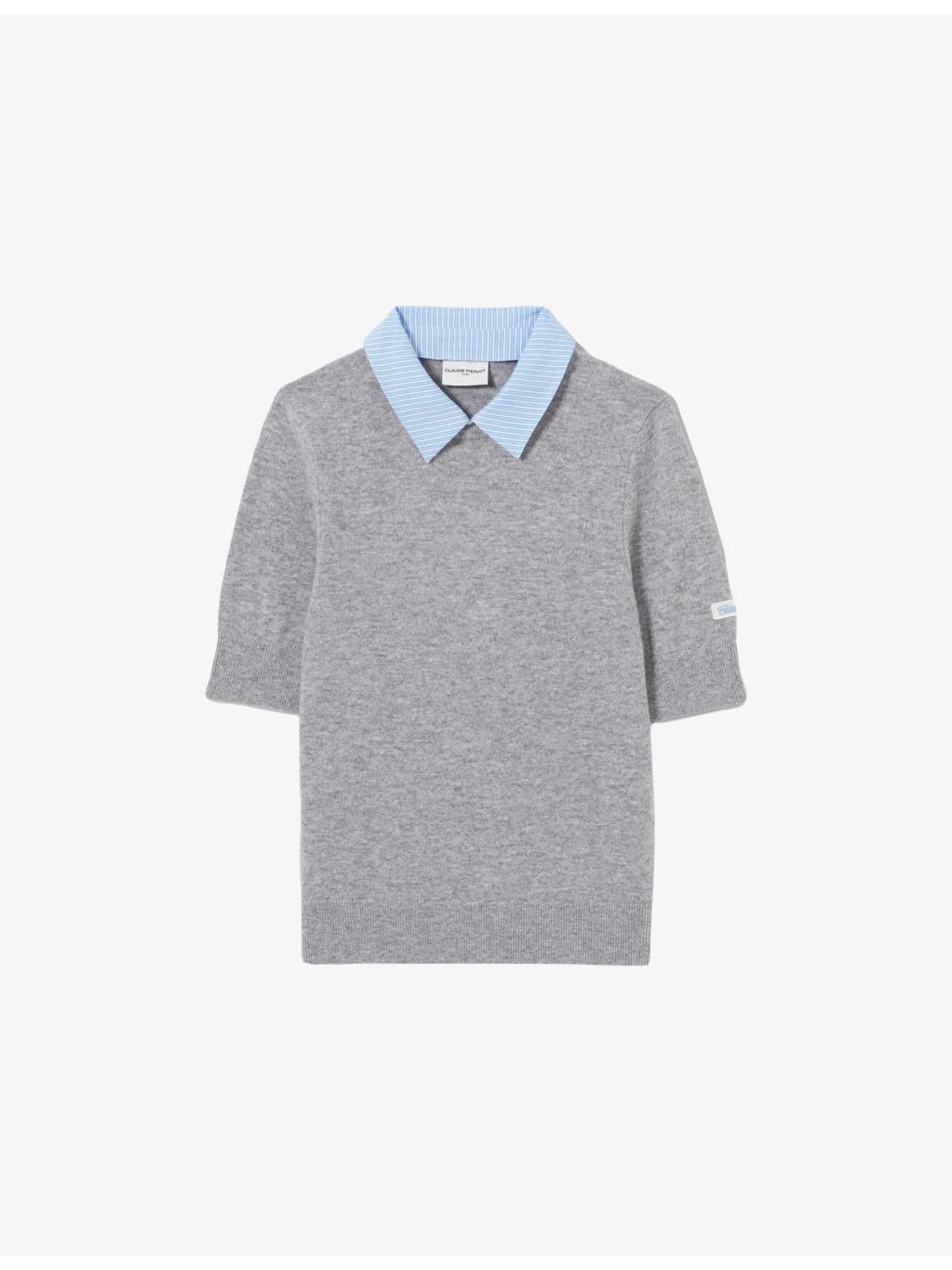 Layered Short-Sleeve Wool Jumper - 1