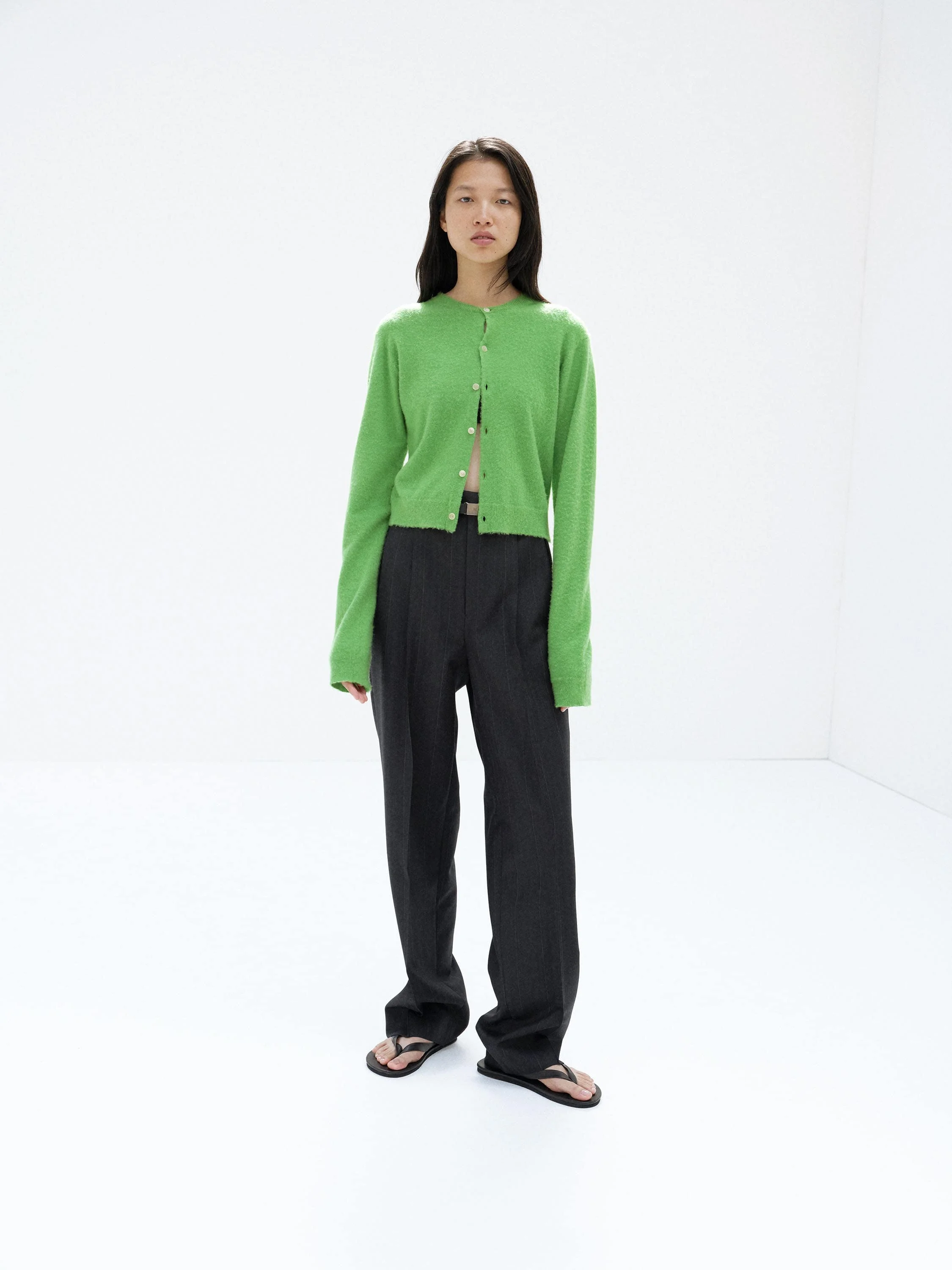 AURALEE BRUSHED CASHMERE COTTON KNIT CARDIGAN - A26SC03CC#6006