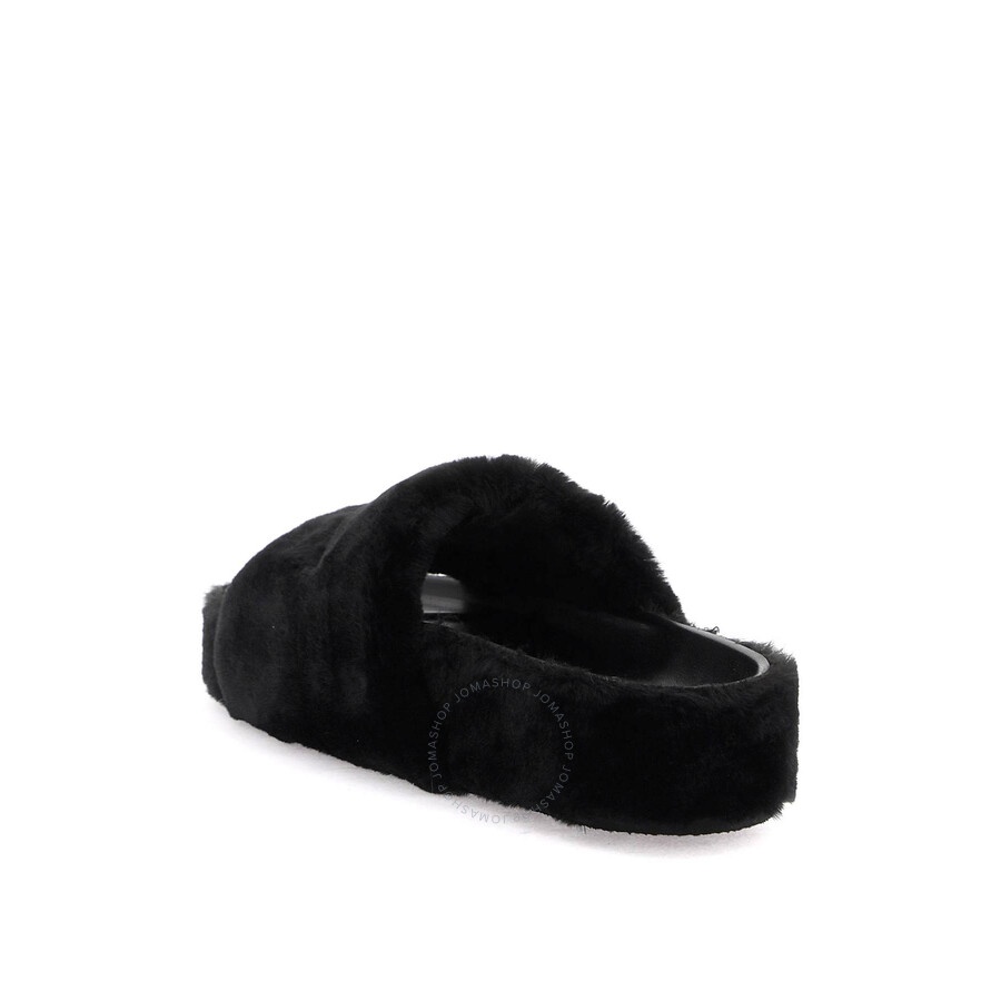 Stella McCartney Black Faux-Fur Slide Sandals - 2