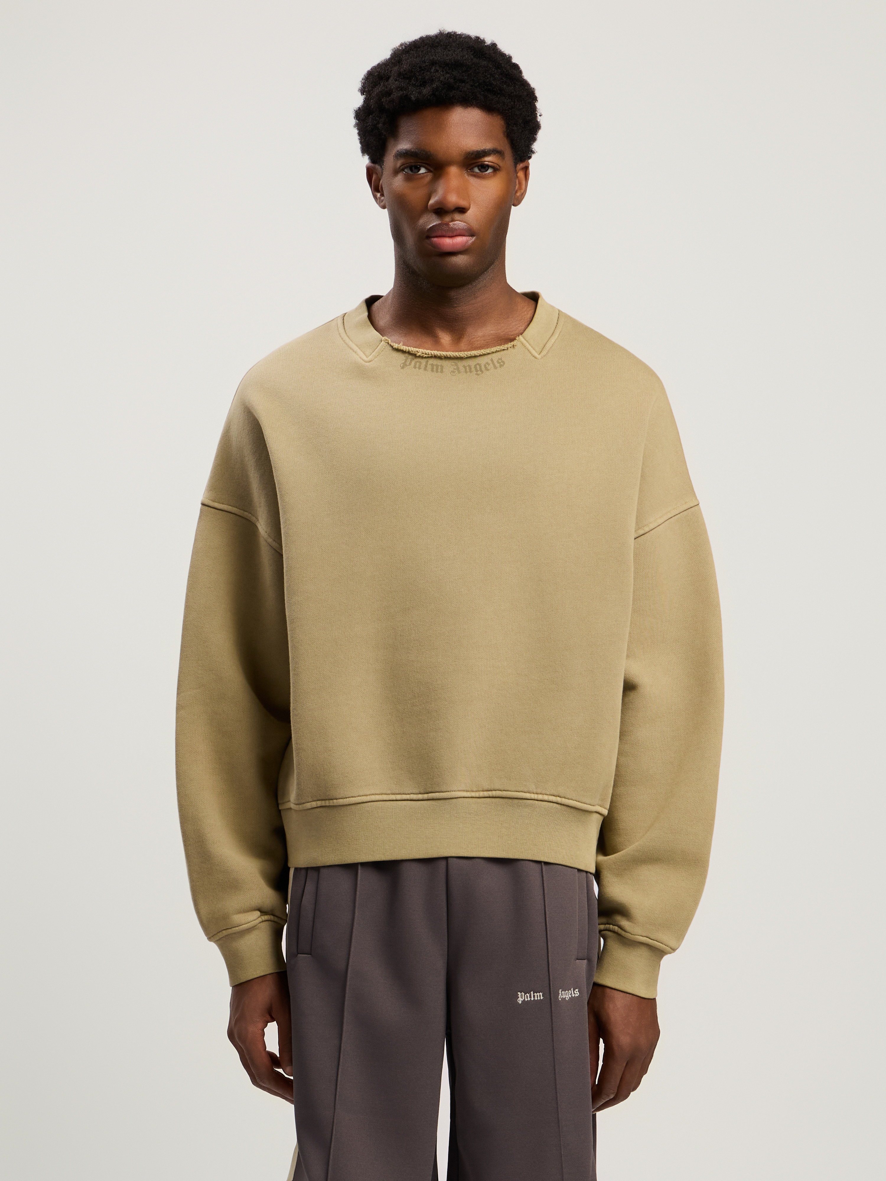 Curved Logo Loose Collar Crew - 3