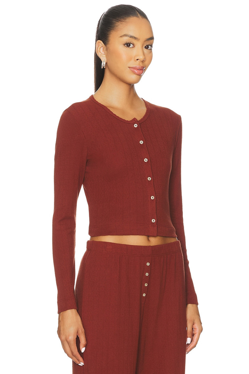 LESET Pointelle Crop Cardigan outlook