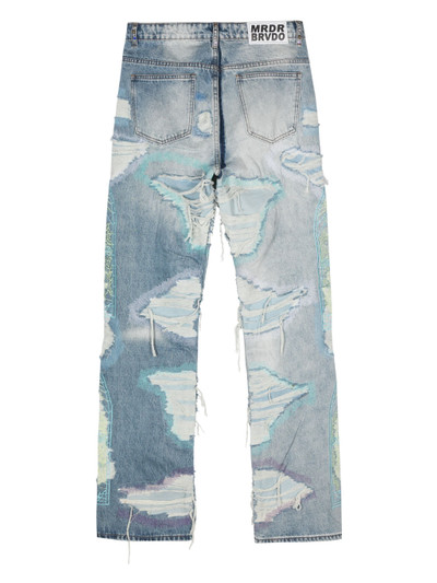 WHO DECIDES WAR distressed straight-leg jeans outlook