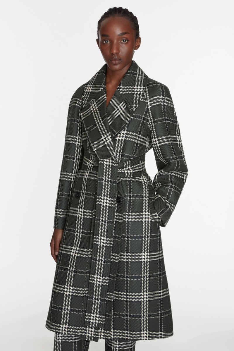 Lilabet Coat In Military Green Shetland Tartan 3