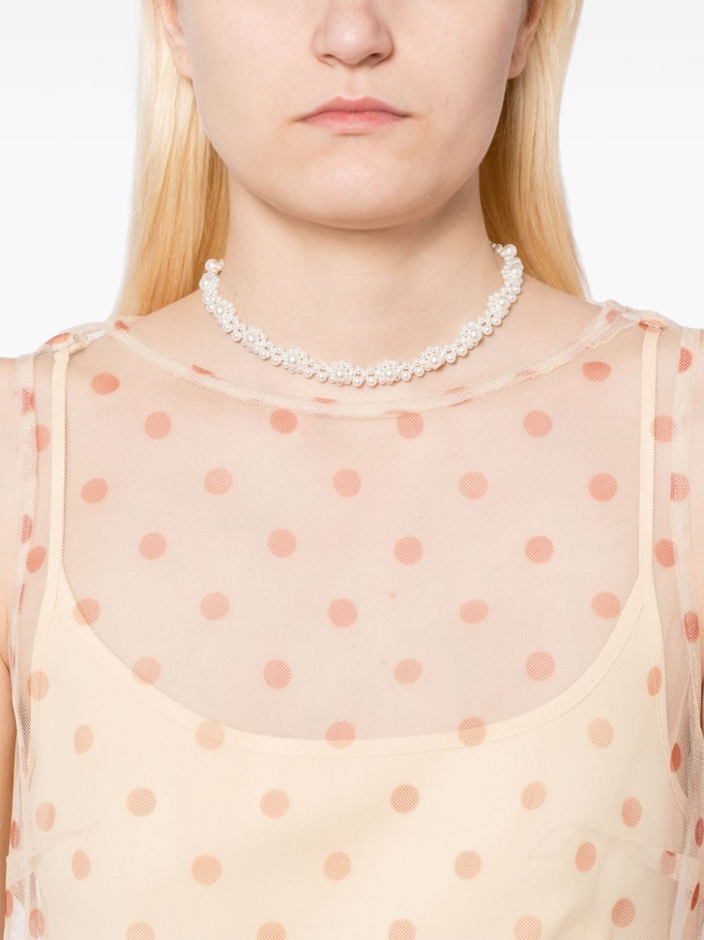 Daisy faux-pearl necklace - 2