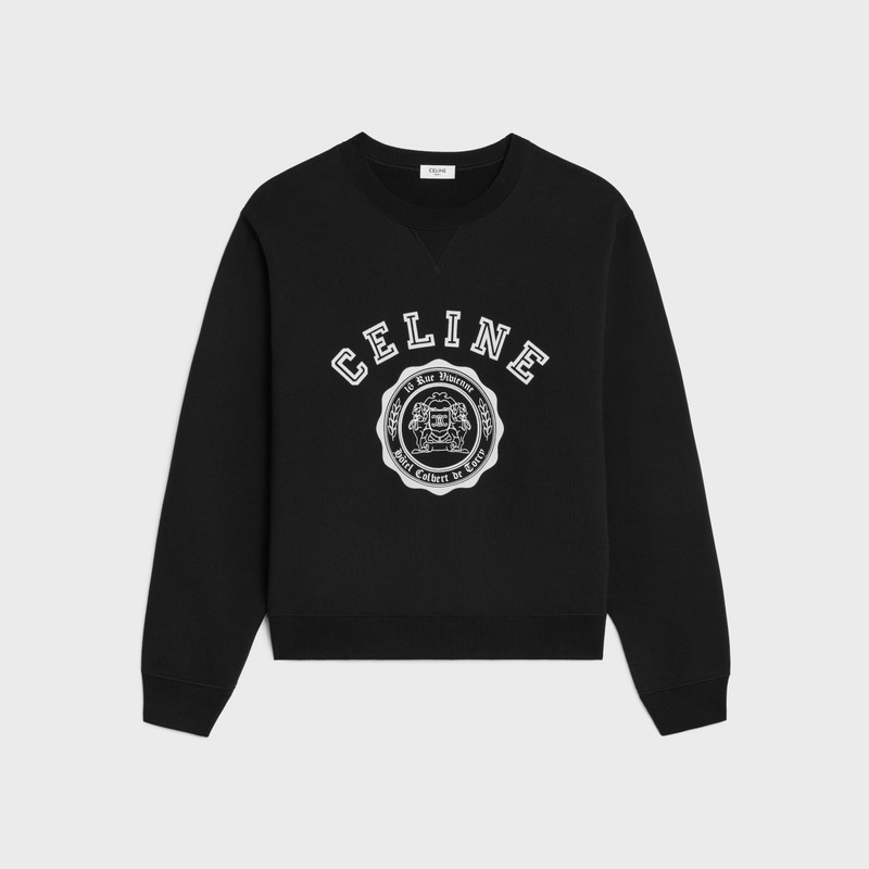 celine blason loose sweatshirt in cotton fleece 1