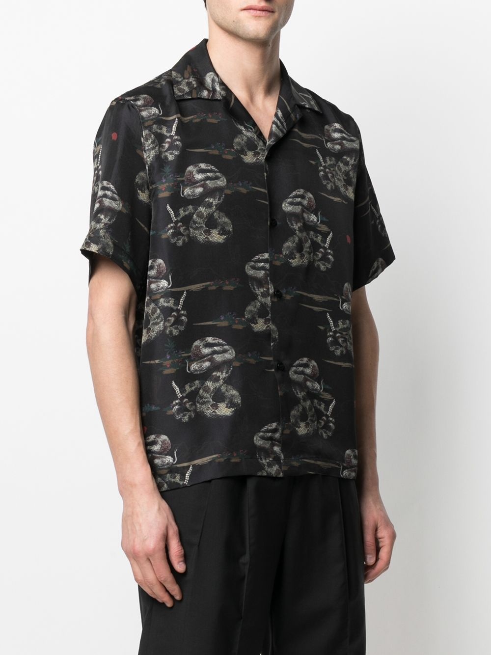 rattlesnake short-sleeve silk shirt - 3