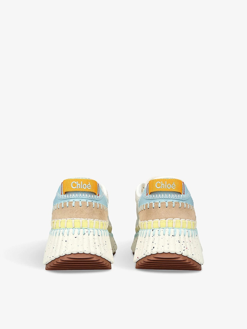 Nama embroidered leather low-top trainers 4