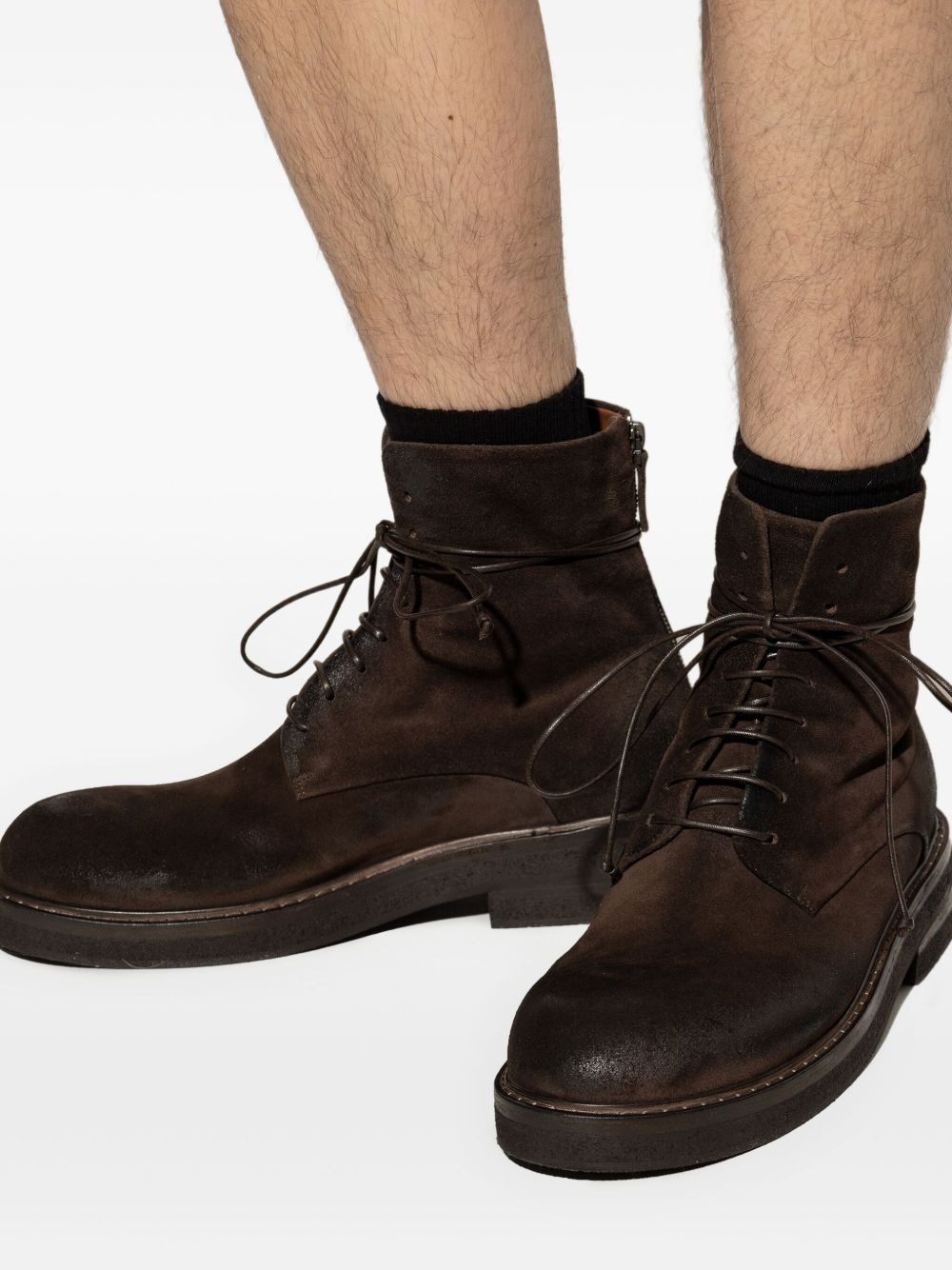 suede lace-up ankle boots - 5