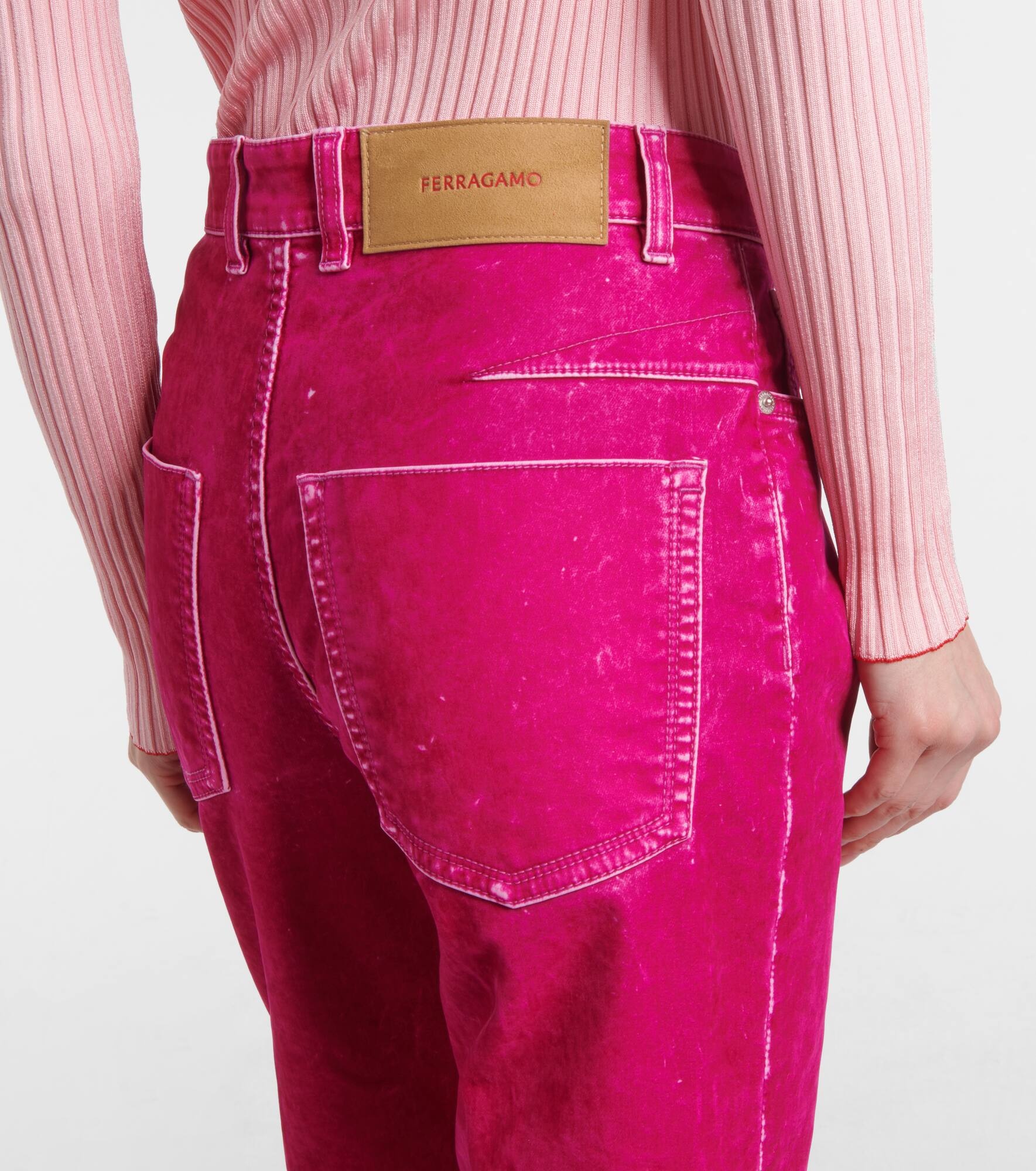 Cotton-blend drill straight pants - 6