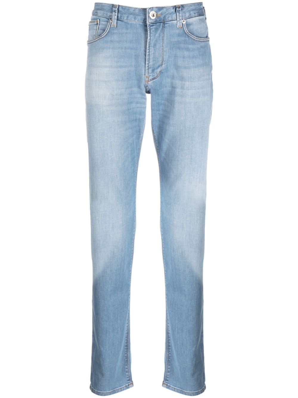 faded-effect straight-leg jeans - 1