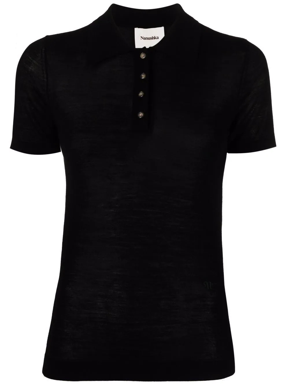 semi-sheer knitted polo shirt - 1