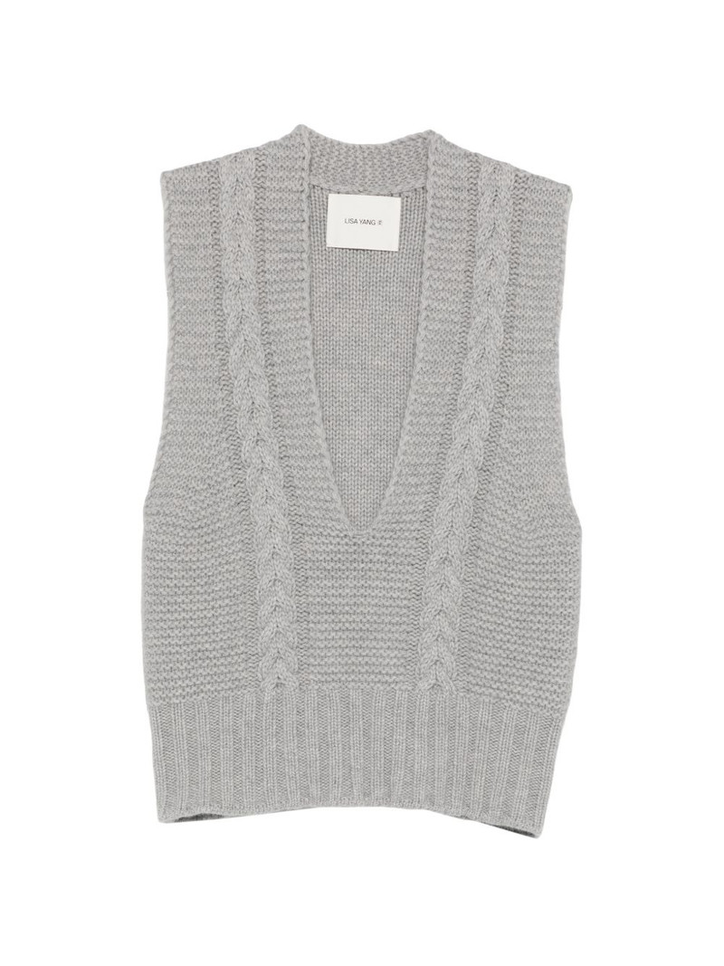 Sallie cable-knit V-neck top 1