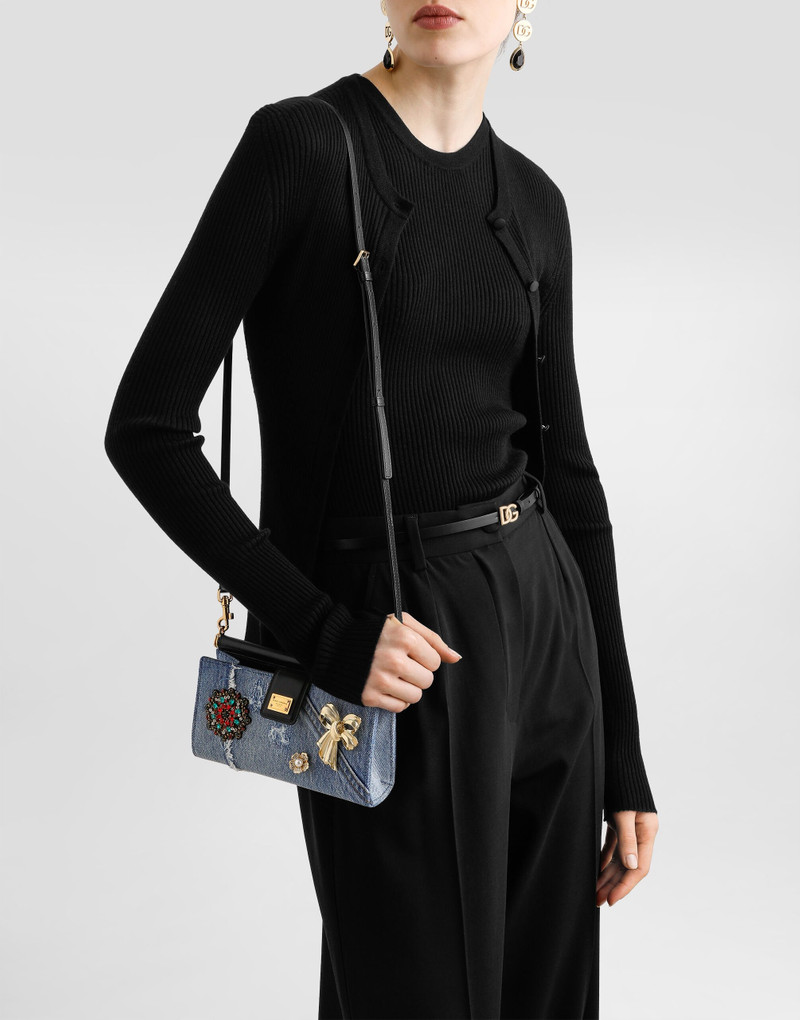 Dolce & Gabbana Sicily denim phone bag outlook