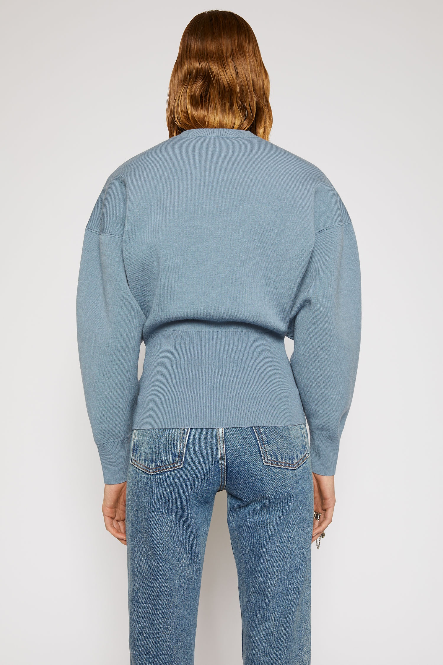 Dolman-sleeve sweater dusty blue - 4