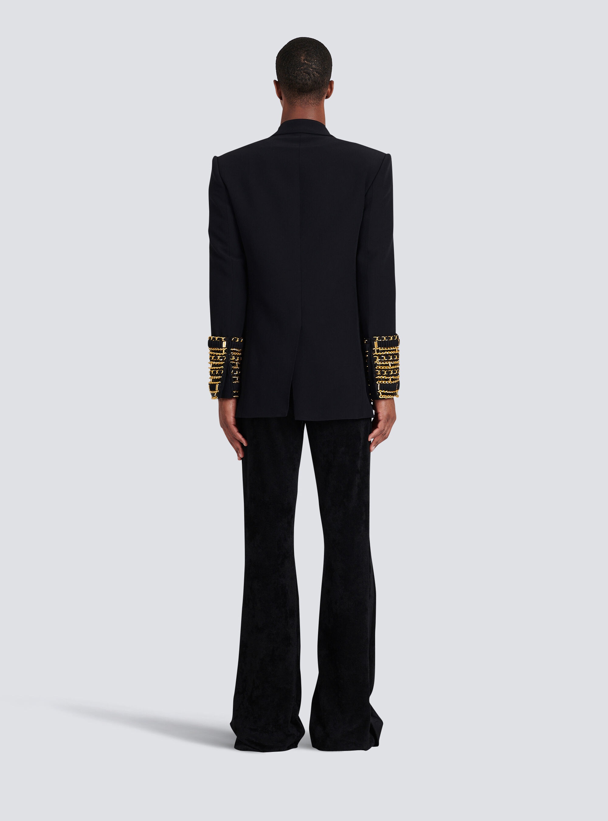 Twill blazer with double-breasted gold-tone buttoned fastening - 4