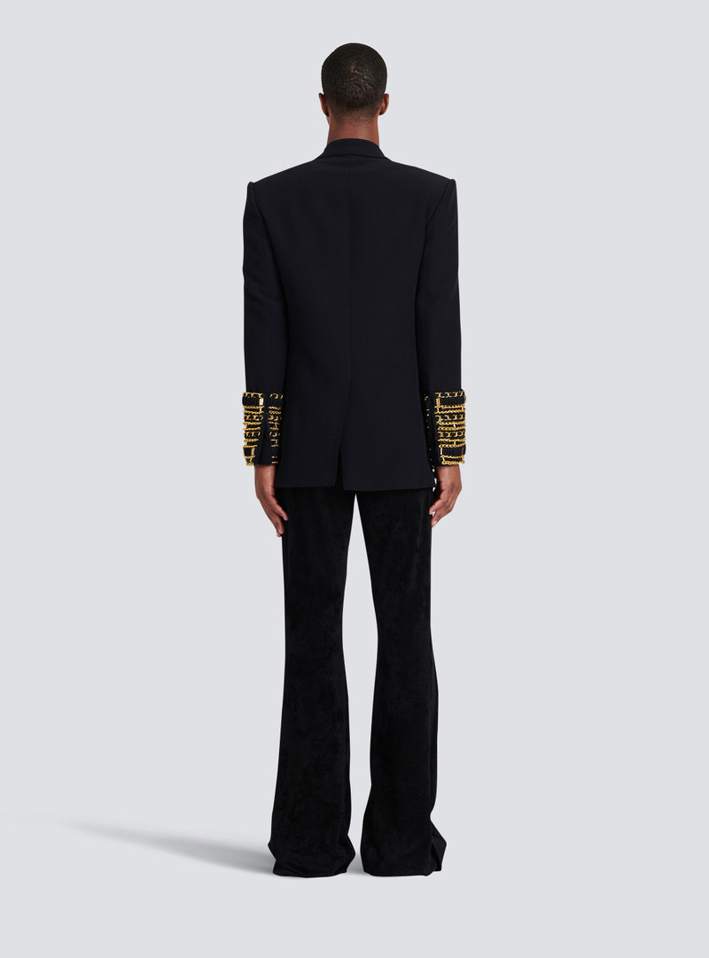 Twill blazer with double-breasted gold-tone buttoned fastening 4