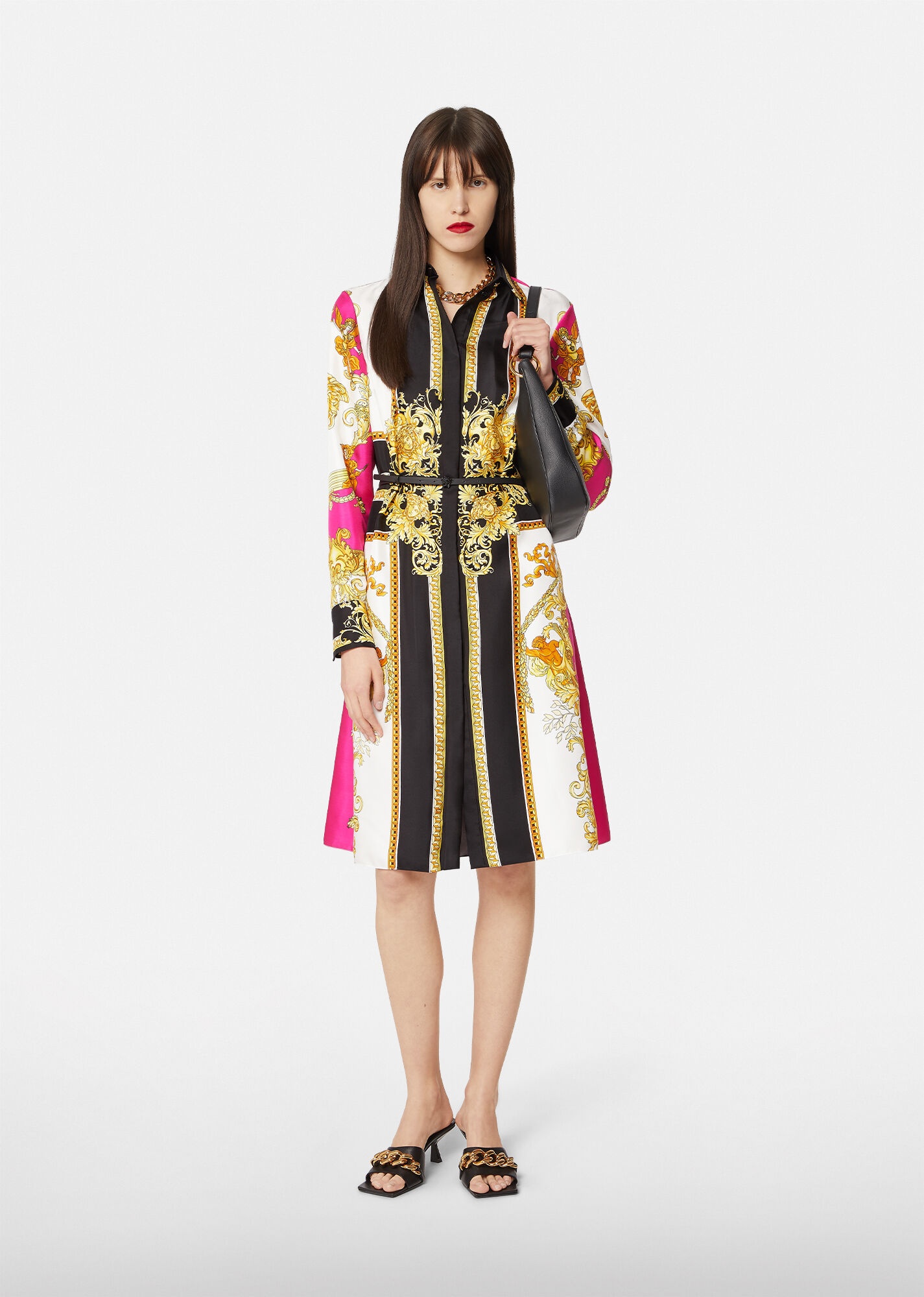 Medusa Renaissance Print Silk Shirt Dress - 4