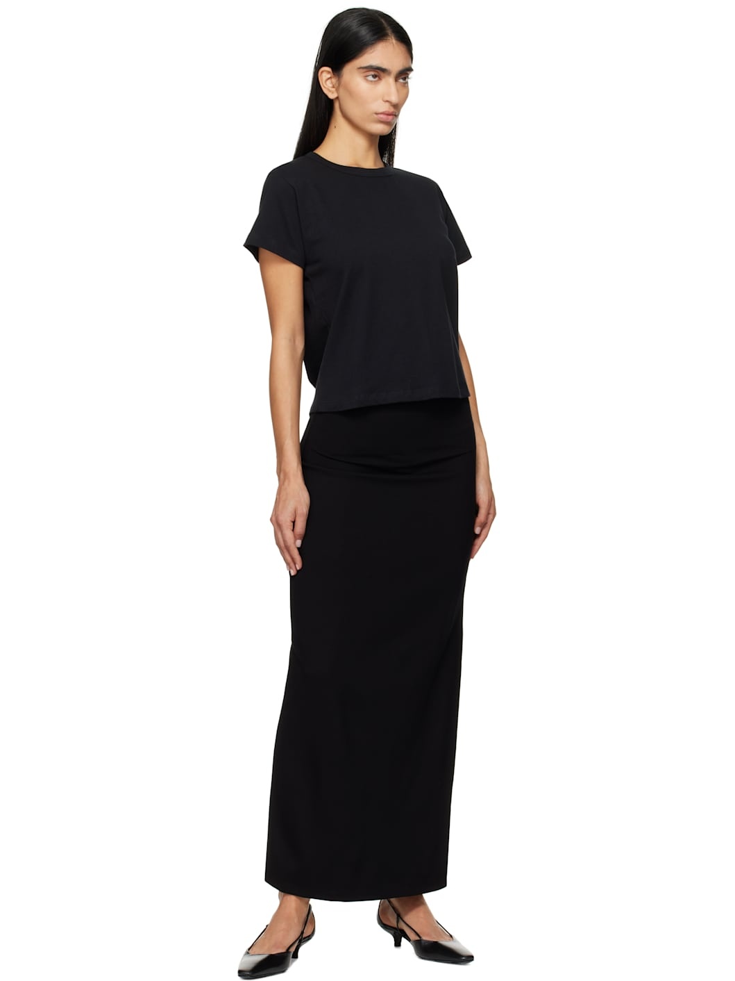Black Rio Side Slit Maxi Skirt - 4