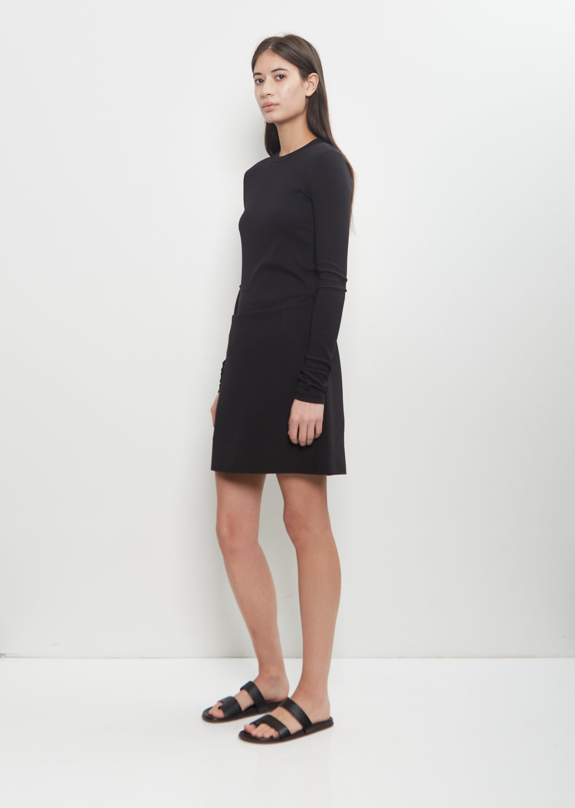 Cotton Blend Crepe Mini Skirt - 4