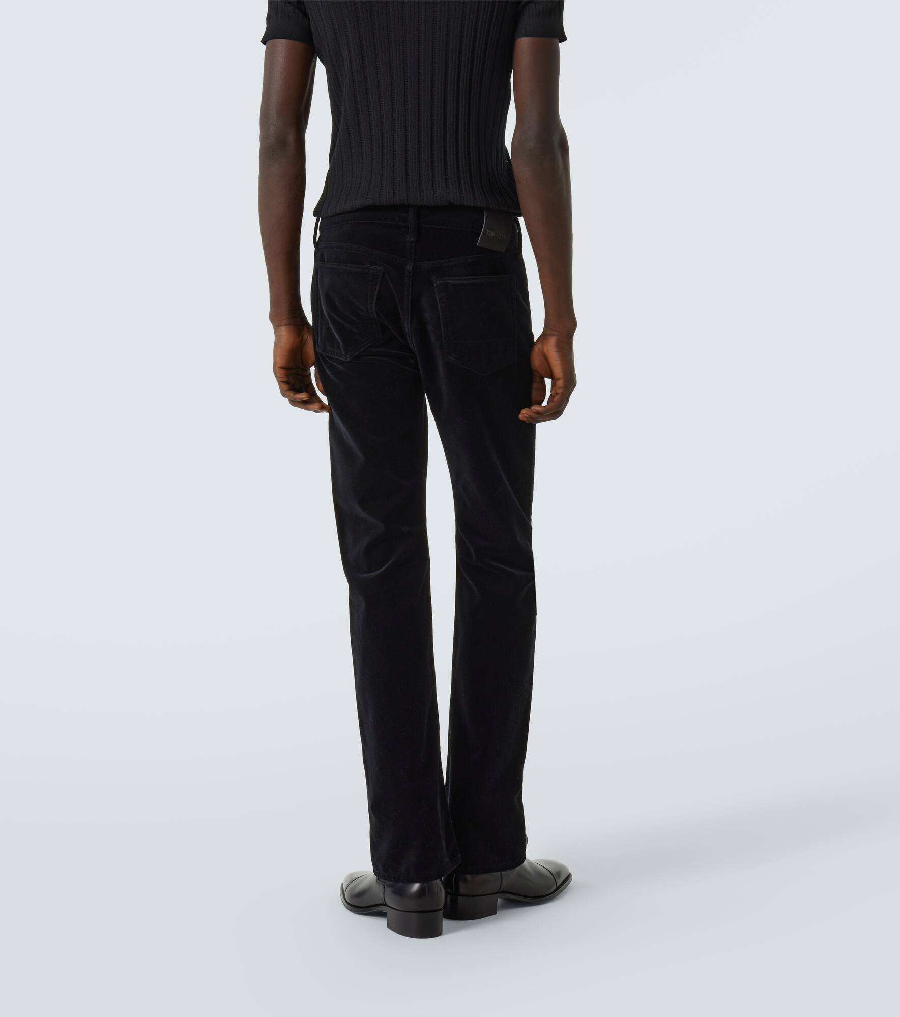 Cotton velvet bootcut pants - 4