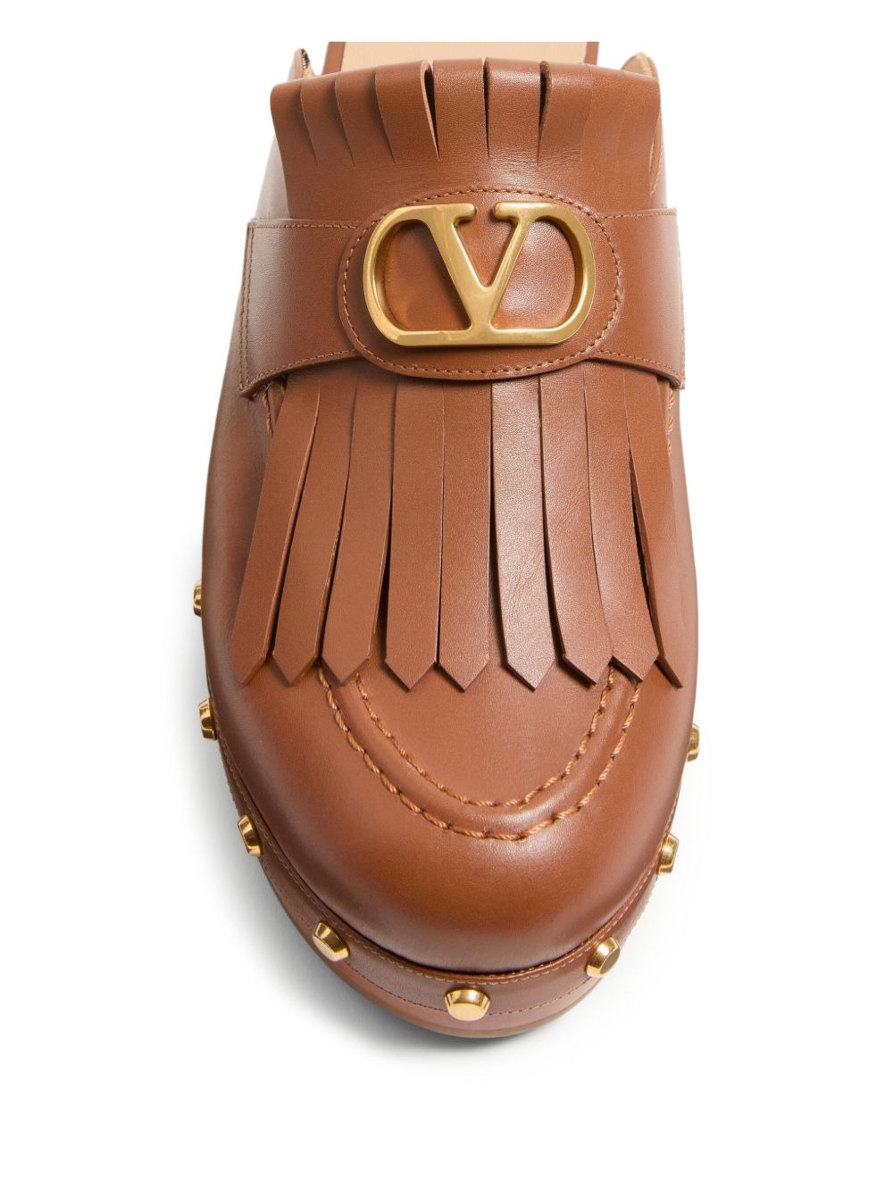 VLogo Signature leather slingback mules - 5