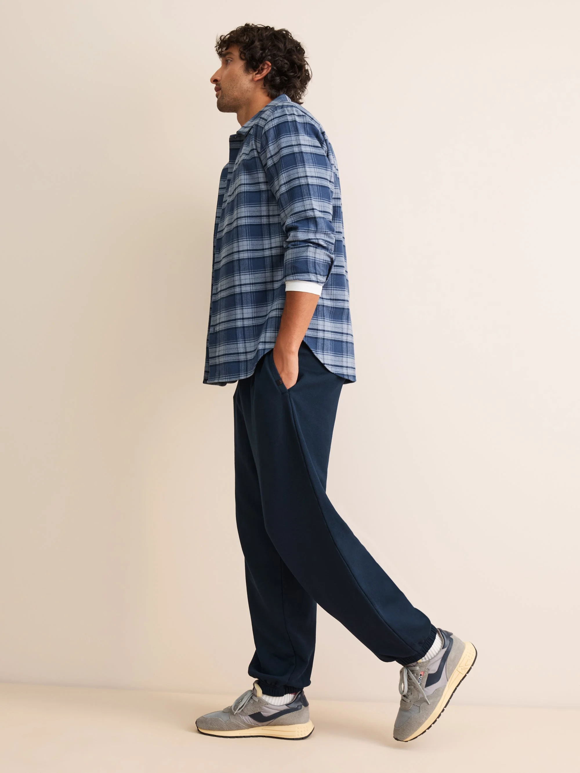 Harley Cotton Modal Wide Leg Sweatpants Navy Blue - 1