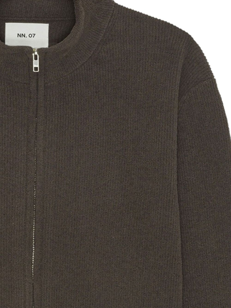 NN07 ribbed zip-up cardigan outlook