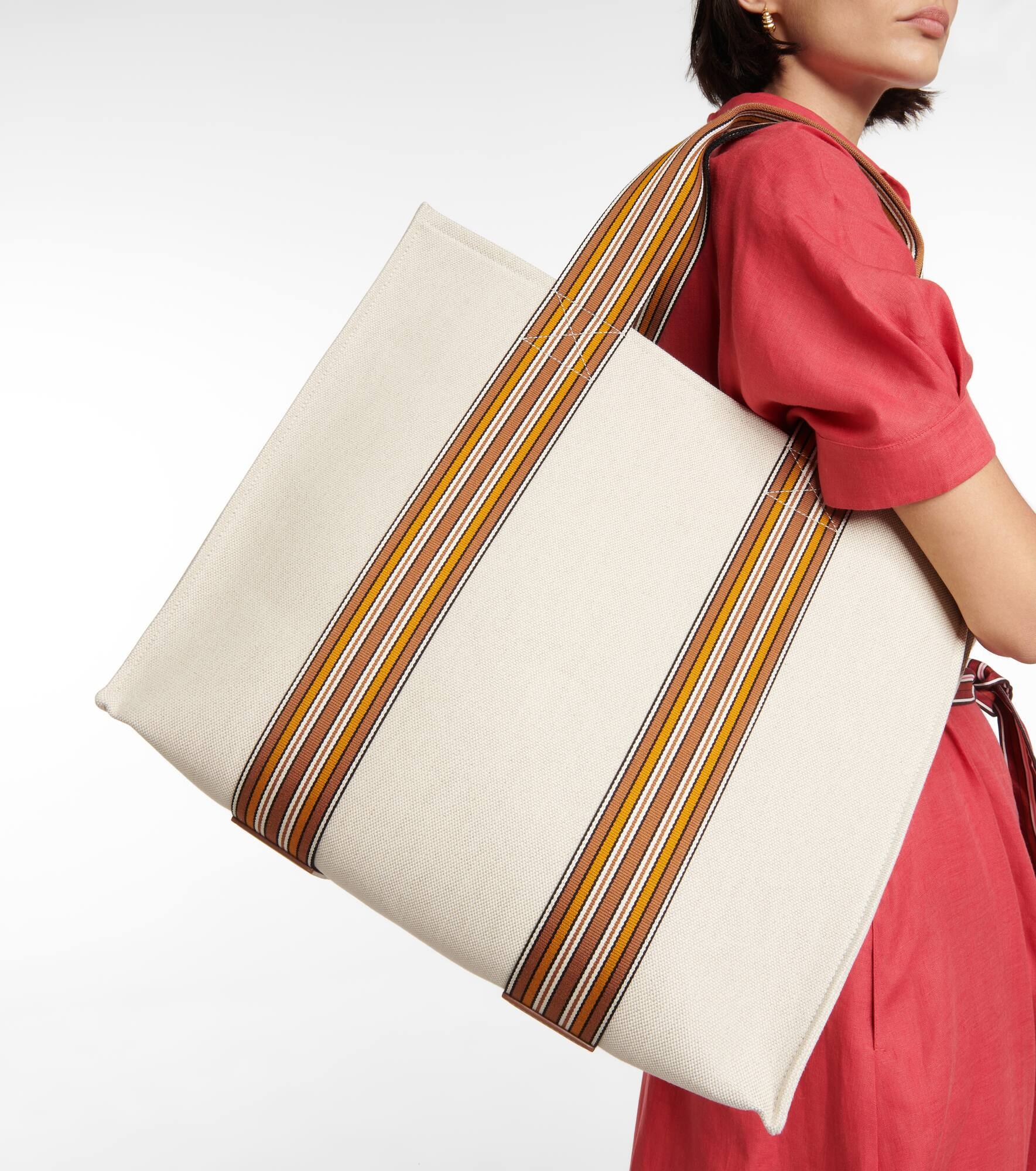 The Suitcase Stripe Medium canvas tote bag - 2