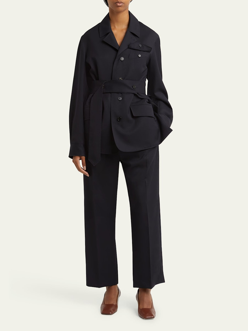 SETCHU Pleated Wool Gabardine Chino Pants outlook